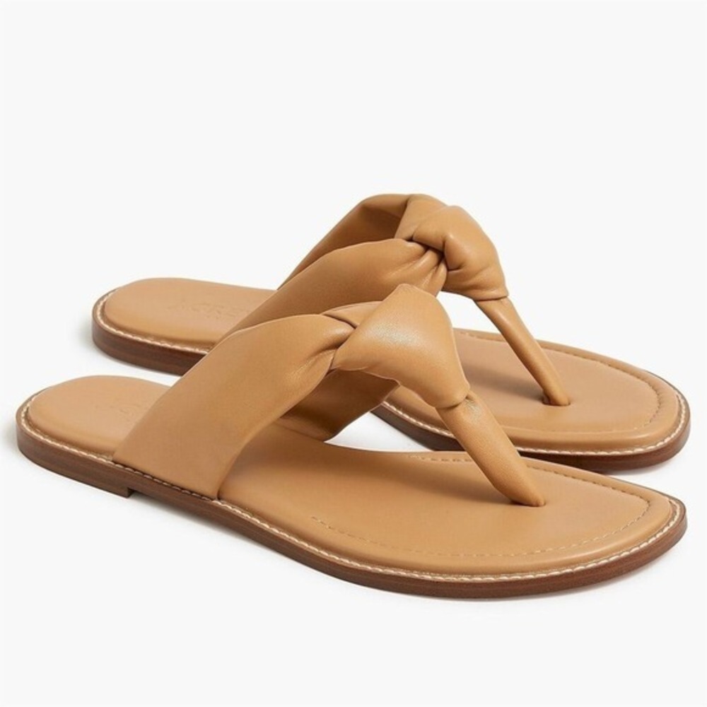 NWT J. Crew Factory Women's Knotted Thong Sandals‎ Brown Size 11 Casual Summer